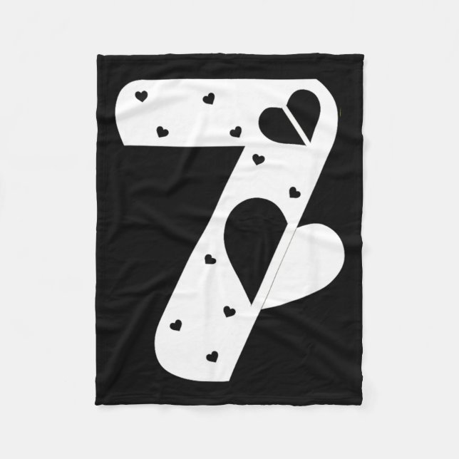 Couverture Polaire Number 7 Hearts Love 67 Couple Matching Christmas  (Devant)