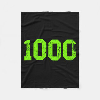 Couverture Polaire Numéro Chanceux 1000 Vert Vintage Sport Joueur Fan