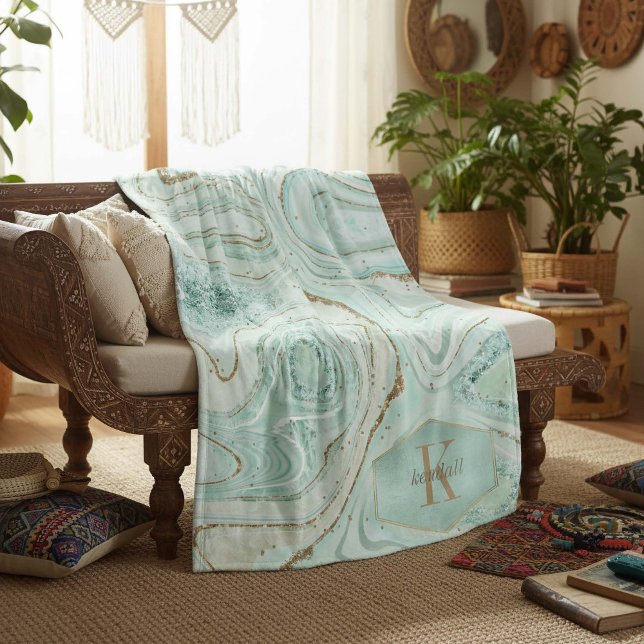 Couverture Polaire Numéro de référence du monogramme de l'agent Abstr (Créateur téléchargé)