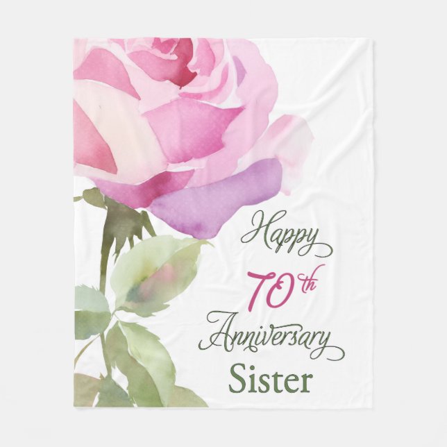 Couverture Polaire Nun 70th Anniversary Sister Jubilee Pink Rose (Devant)