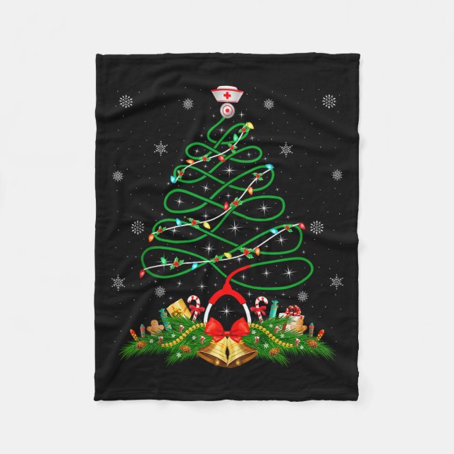 Couverture Polaire Nurse Christmas Scrub Tops Nursing Stethoscope Xma (Devant)