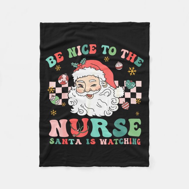 Couverture Polaire Nurse Christmas Shirt Be Nice To The Nurse Santa I (Devant)