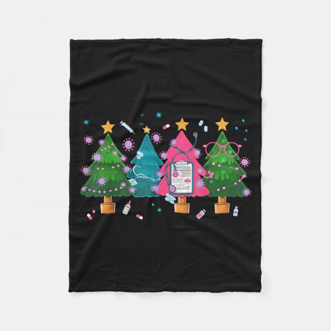 Couverture Polaire Nurse Christmas Stethoscope Nurses Xmas Scrub Top  (Devant)
