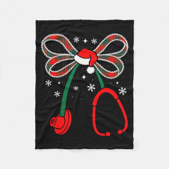 Couverture Polaire Nurse Coquette Bow Stethoscope Nursing Xmas Pjs Ch (Devant)