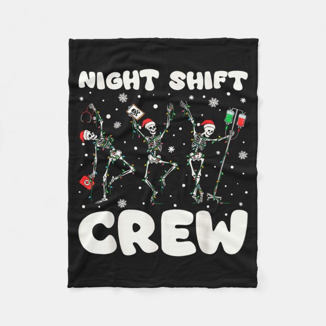 Couverture Polaire Nurse Skeleton Dancing Christmas Night Shift Crew  (Devant)