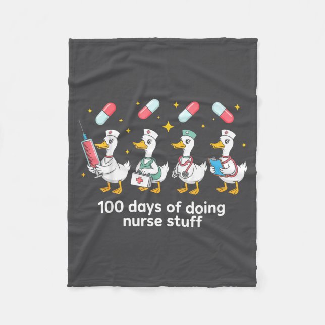 Couverture Polaire Nurse Skeleton New Year Crew 2026 Funny Er Icu Par (Devant)