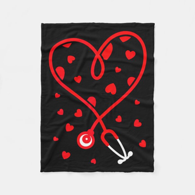 Couverture Polaire Nurse Stethoscope Heart Valentine's Day Nursing  (Devant)