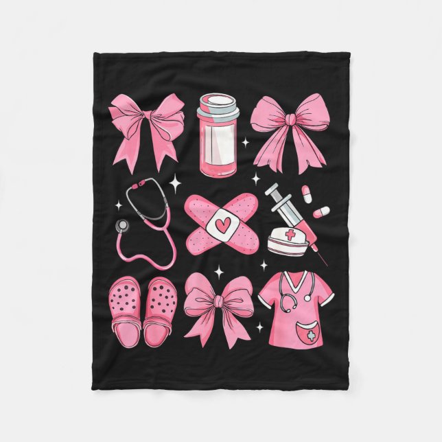 Couverture Polaire Nurse Valentines Day Coquette Bow Valentine Nurse  (Devant)