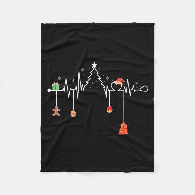 Couverture Polaire Nursing Christmas Shirt Christmas Tree Heartbeat F (Devant)