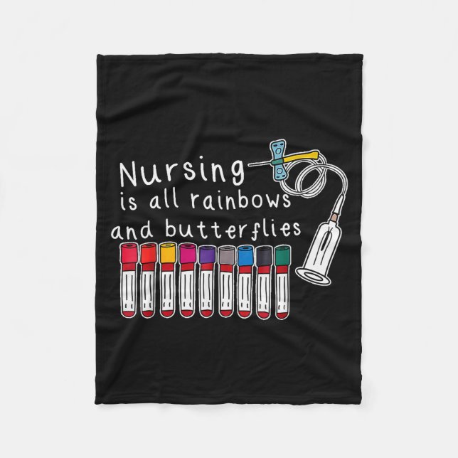 Couverture Polaire Nursing Is All Rainbows And Butterflies Nurse Funn (Devant)