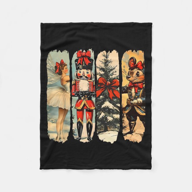 Couverture Polaire Nutcracker Merry Christmas Xmas Tree Family Pajama (Devant)