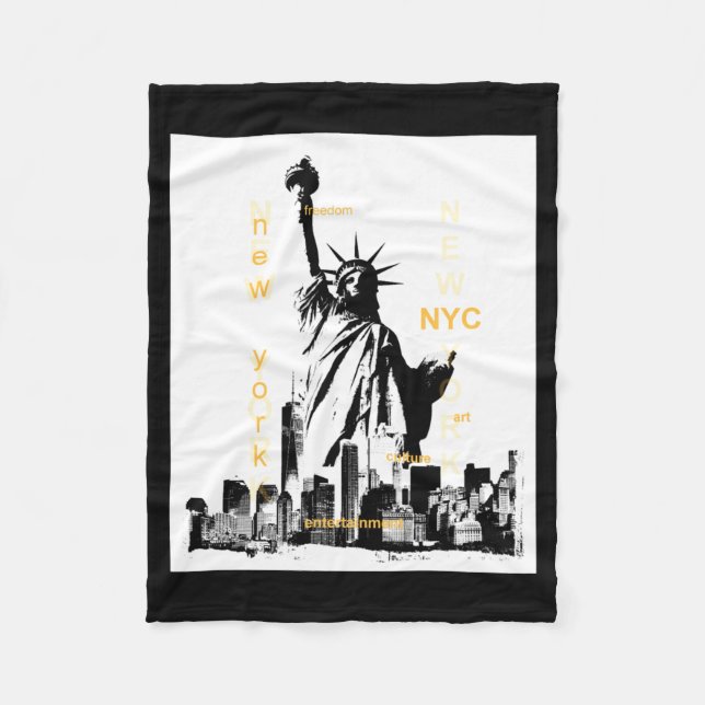 Couverture Polaire Nyc New York Brooklyn Bridge Liberty Statue Mens  (Devant)