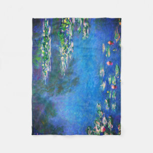 Couverture Polaire Nymphéas vintage par Claude Monet