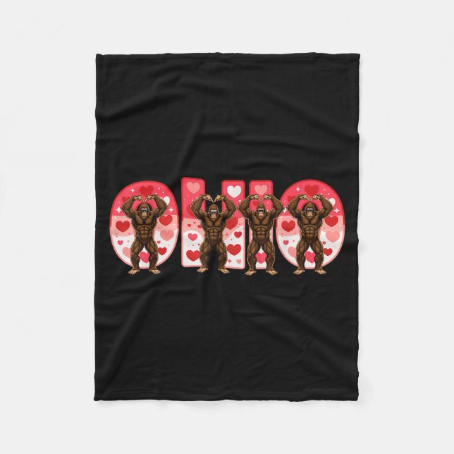 Couverture Polaire O-h-i-o Funny Bigfoot Ohio In Midwestern Valentine (Devant)