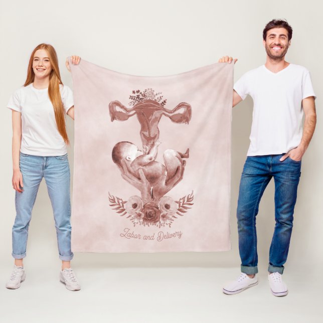 Couverture Polaire Ob/Gyn Midwoman Florale Enfance Cervix Ovaires (En situation)