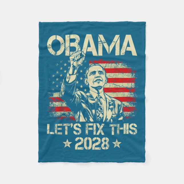 Couverture Polaire Obama 2028 Let's Fix This Obama 48th President (Devant)