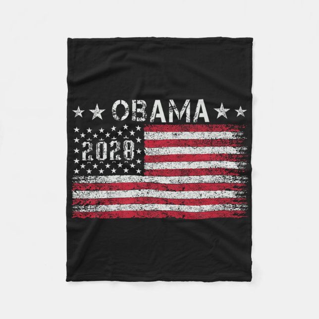 Couverture Polaire Obama 2028 Retro Vintage (Devant)