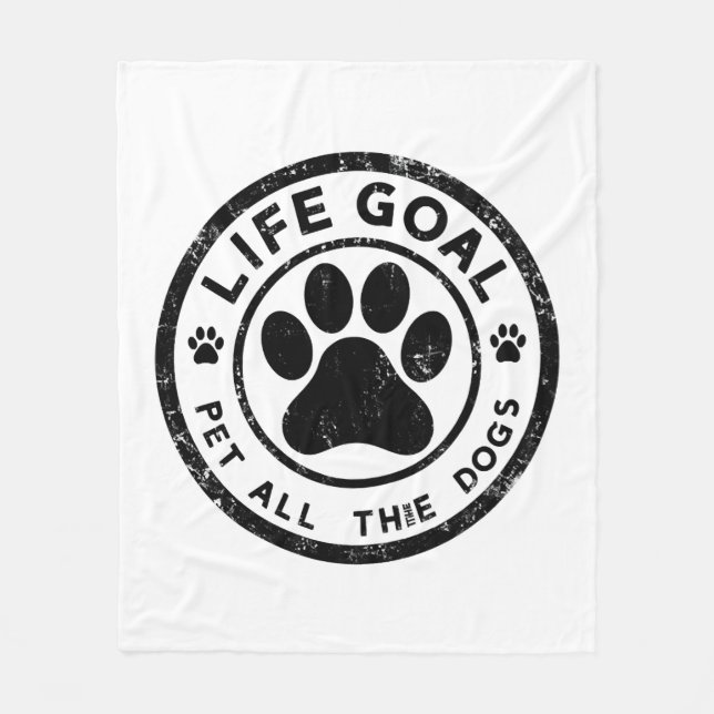 Couverture Polaire Objectif de vie Caresser Tous Les Chiens Copie Cop (Devant)