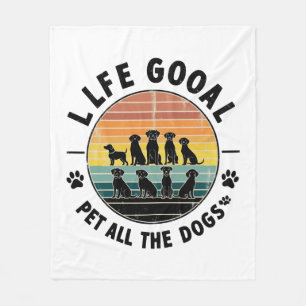 Couverture Polaire Objectif de vie caresser tous les chiens Copie Cop