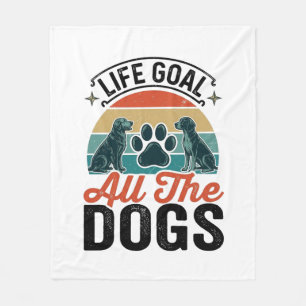Couverture Polaire Objectif de vie Tous les chiens Conception vintage