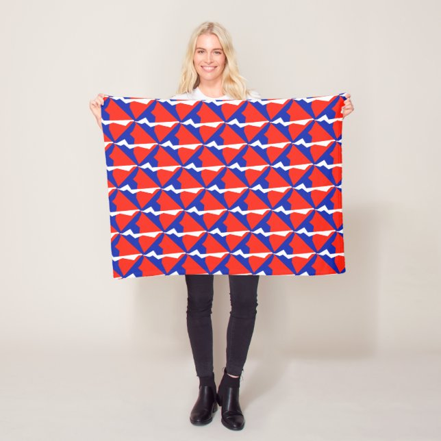 Couverture Polaire Objet Bleu Rouge Blanc (En situation)