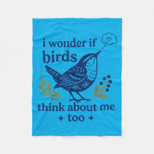 Couverture Polaire Observation d'oiseaux amusante Je me demande si le