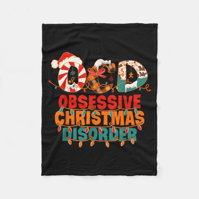 Couverture Polaire Ocd Obsessive Christmas Disorder Funny Christmas  (Devant)