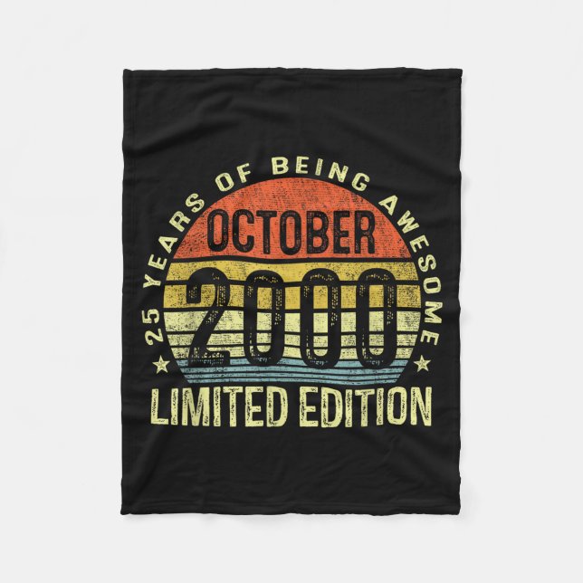 Couverture Polaire October 2000 25th Birthday For Men Women 25 Year O (Devant)