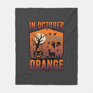 Couverture Polaire Octobre, nous portons Orange Halloween Citrouille