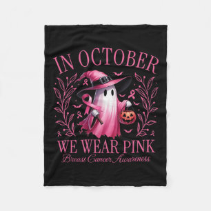Couverture Polaire Octobre Nous Portons Pink Ghost Witch Cancer du Se