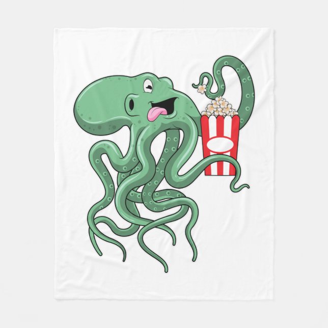 Couverture Polaire Octopus avec Popcorn (Devant)