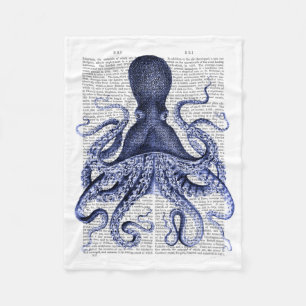 Couverture Polaire Octopus bleu