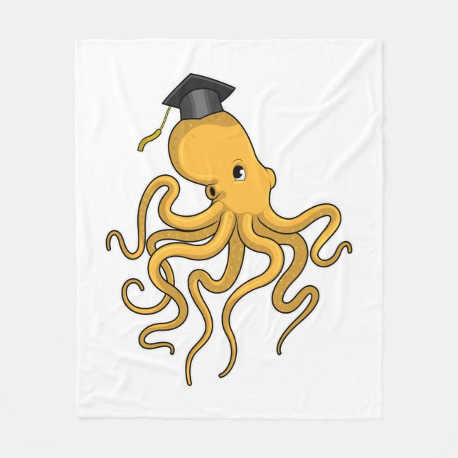 Couverture Polaire Octopus comme étudiant avec diplôme (Devant)