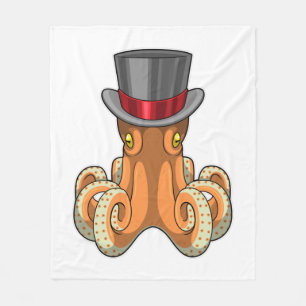 Couverture Polaire Octopus comme Gentleman avec chapeau supérieur