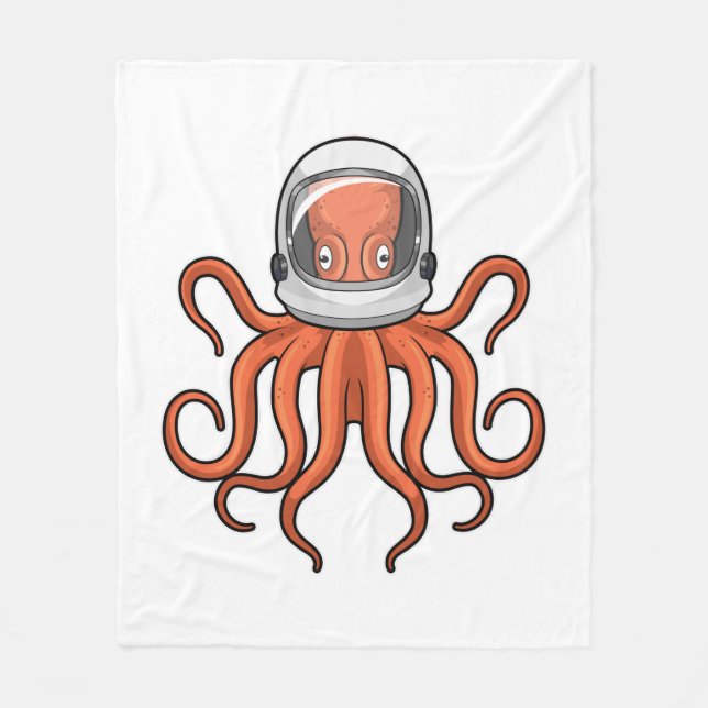 Couverture Polaire Octopus en astronaute (Devant)