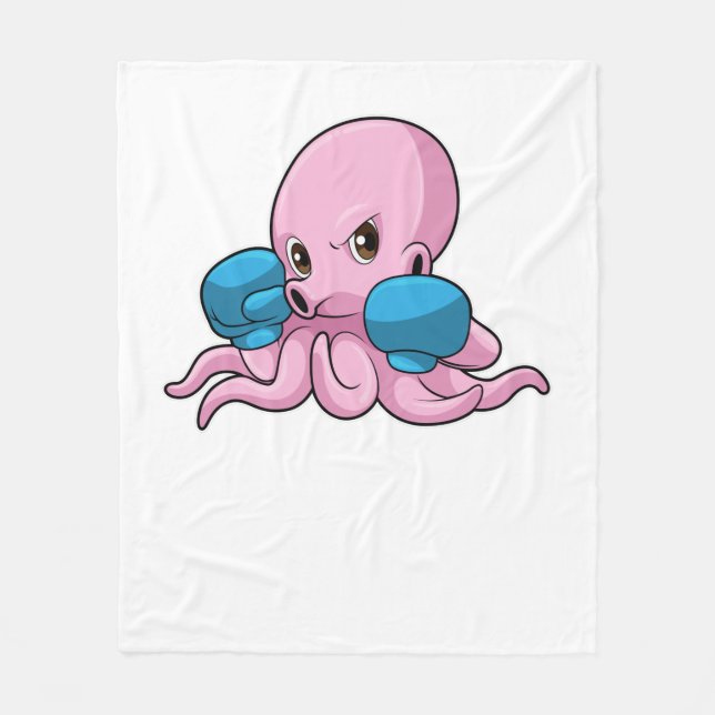 Couverture Polaire Octopus en boîte avec gants de boxe (Devant)