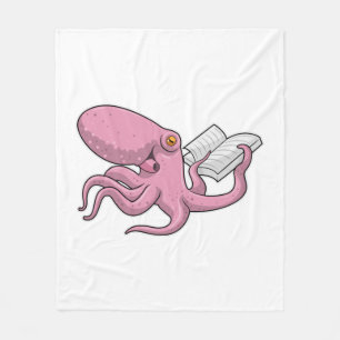 Couverture Polaire Octopus Nerd avec le livre