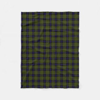 Couverture Polaire Odee armée vert plaid noir bleu strié