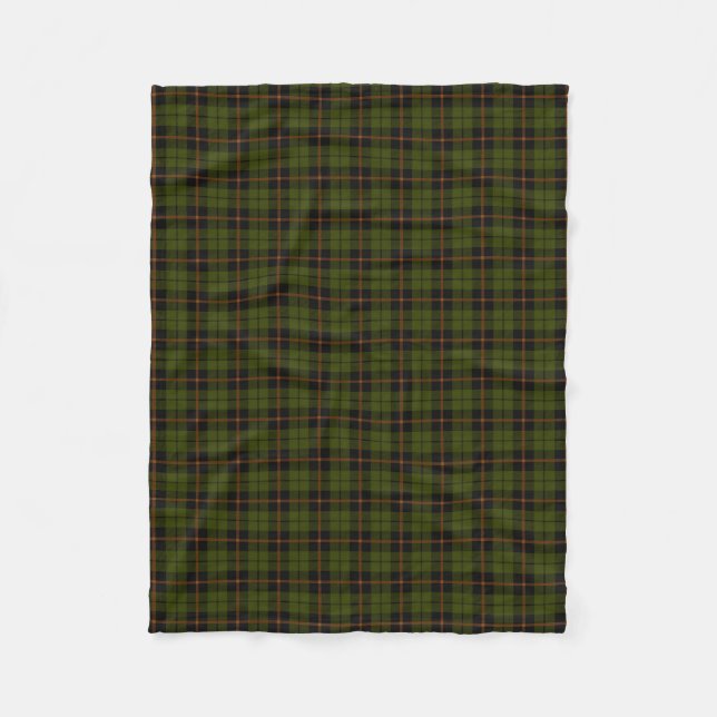 Couverture Polaire Odee armée vert plaid noir orange rayé (Devant)