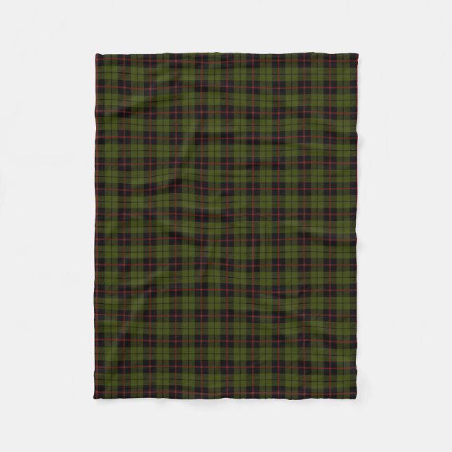 Couverture Polaire Odee armée vert plaid noir rouge strié (Devant)