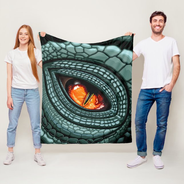 Couverture Polaire Œil de prédateur reptile primitif (En situation)