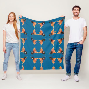 Couverture Polaire Œil Doré Poisson Rouge Surréaliste Fantaisie Art T