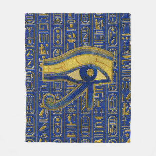 Couverture Polaire Oeil égyptien d'or de lazulite de Horus - de