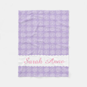 Couverture Polaire Oeillets blancs sur Lavender Personnalisé