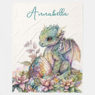 Couverture Polaire Œuf de bébé dragon mignon