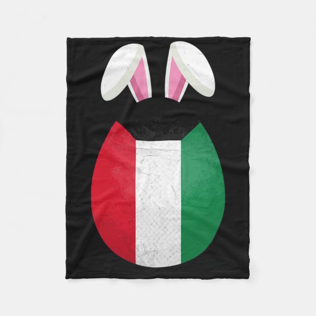 Couverture Polaire Oeuf du drapeau du Koweït Lapin de Pâques dimanche (Devant)