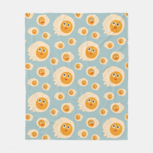 Couverture Polaire Oeufs de caricature Motif nourriture mûre