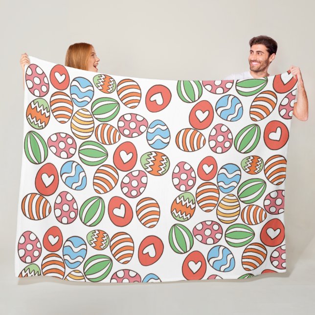 Couverture Polaire OEufs de Pâques colorés (En situation)