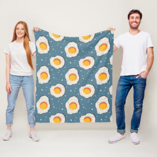 Couverture Polaire Oeufs frits sur le bleu