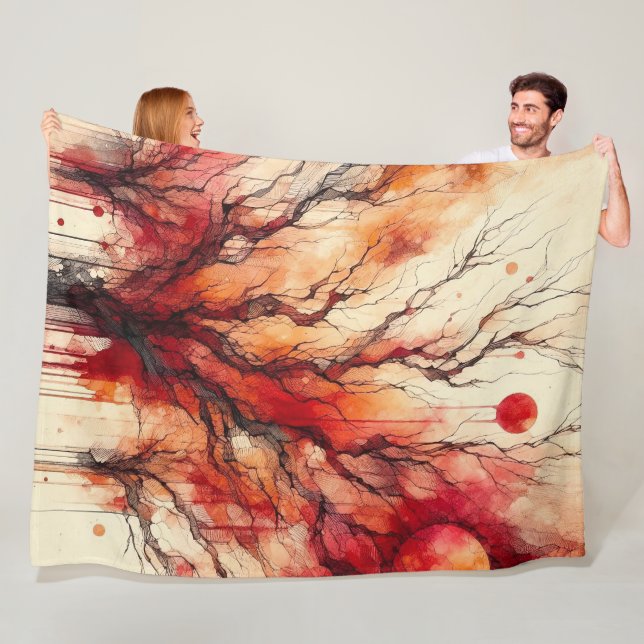 Couverture Polaire Oeuvre Abstraite 13 - (En situation)